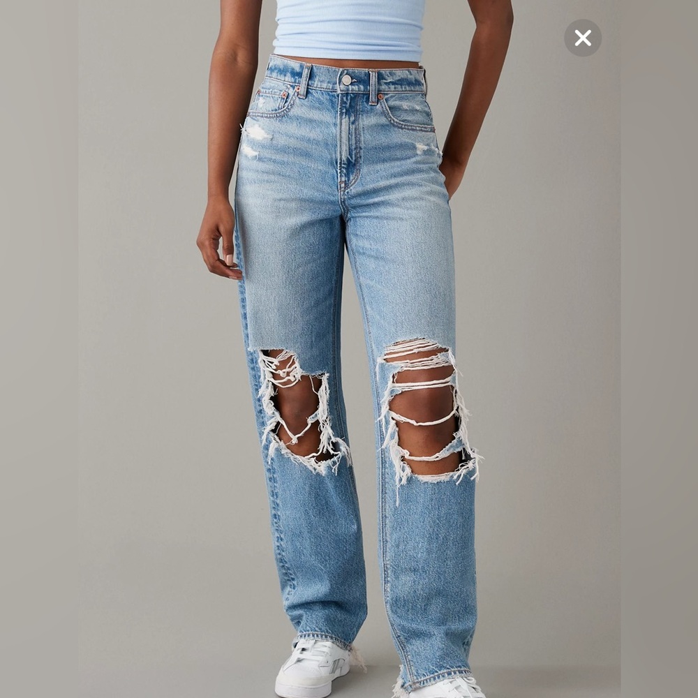 American Eagle Highest Rise Baggy Straight jeans size 0